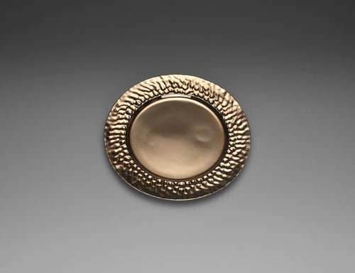 Bronze side plate with sculptural rim from above